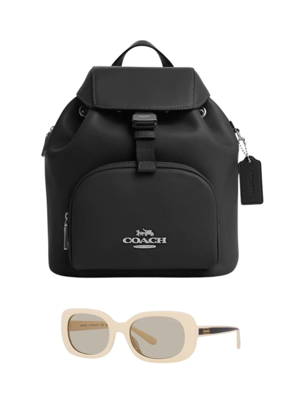 Coach Backpack (CT811) & Sunglasses (HC8358U) Bundle